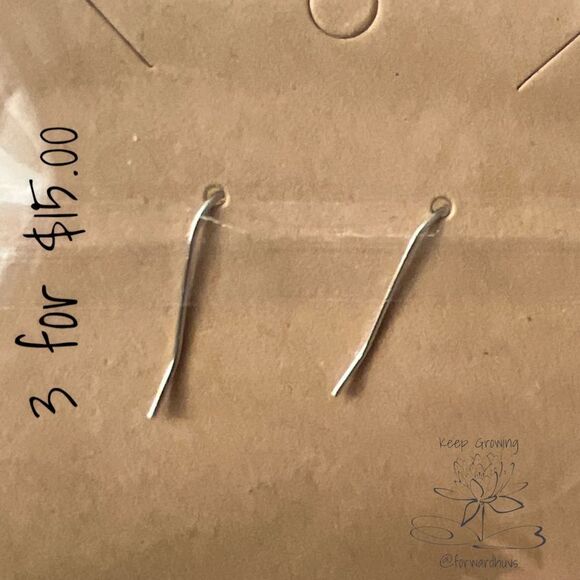 Bundle 3 for $15 Clear & Silver Bead Drop Earrings - Picture 4 of 6